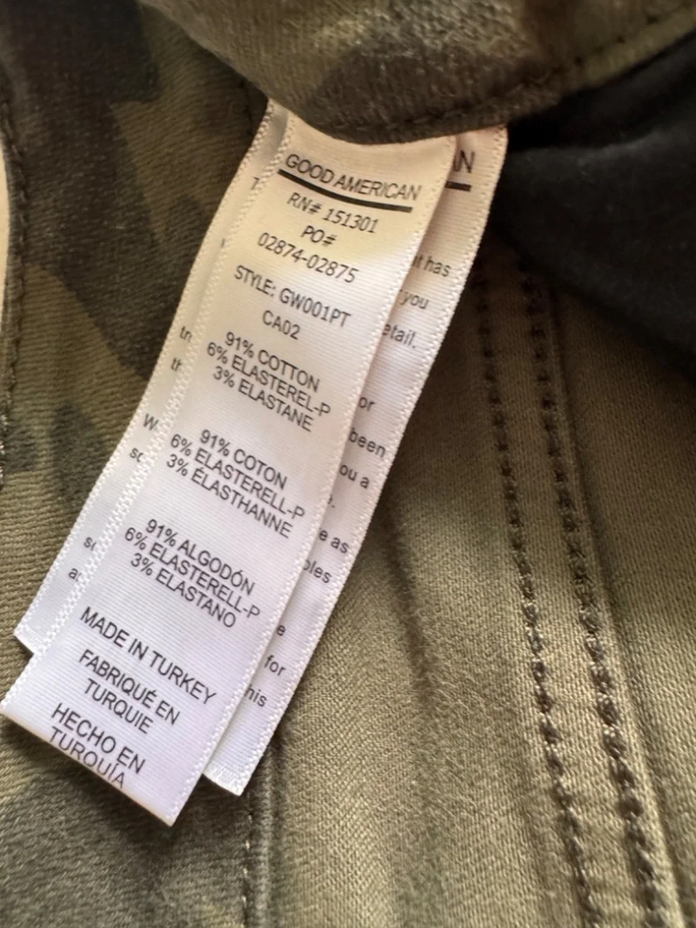 Camo Good American Stretch Jeans Size 31 - Picture 5 of 7